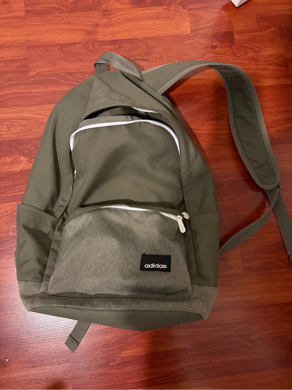 adidas Olive Green Men's Everyday Backpack with Front Pouch